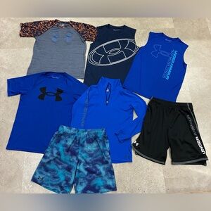 Boys UNDER ARMOUR Athletic Shorts..Shirts..Tank Tops & Pullover Summer Lot, sz L